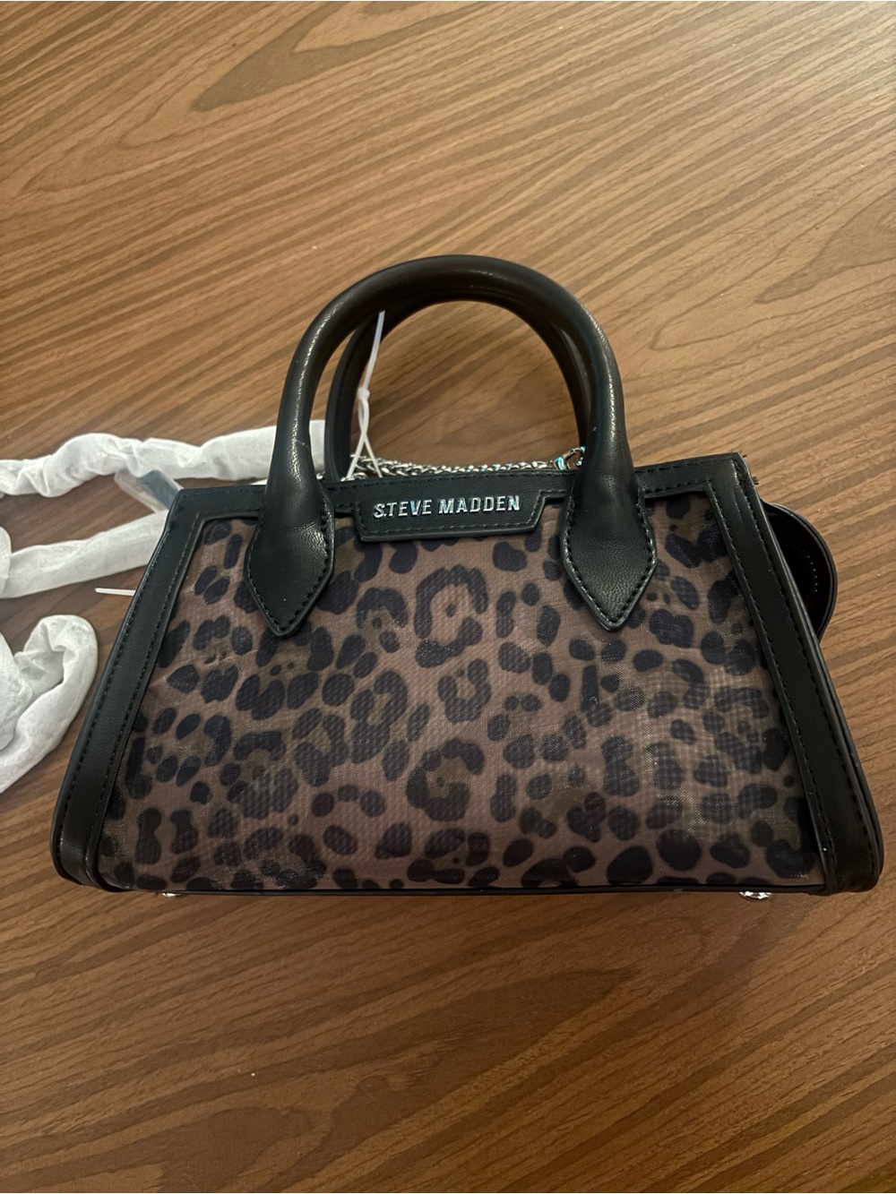 NWT - Steve Madden - mesh leopard bag